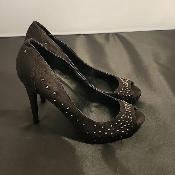 MARC FISHER JEWEL STUDDED EMBELLISHMENTS HIGH HEEL PEEP-TOE PUMP - Picture 4 of 16